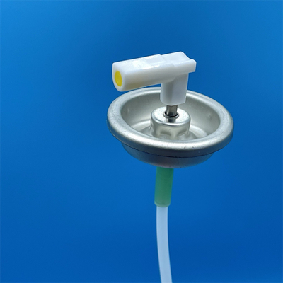 satın al one inch metal stem metered valve with L shape actuator for Air freshener spray can  Çevrimiçi üretim